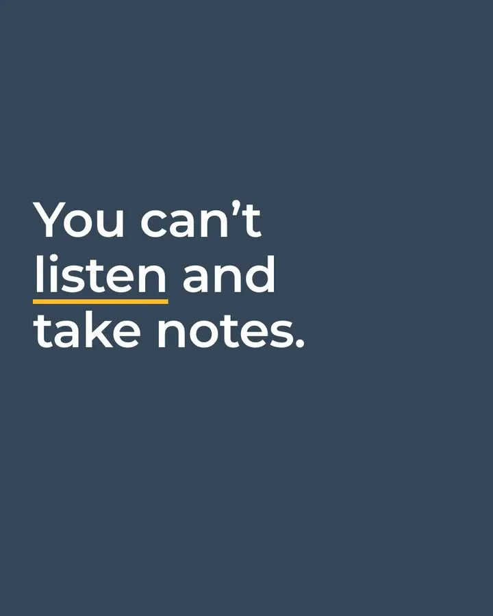 Film poster: You can't listen and take notes.