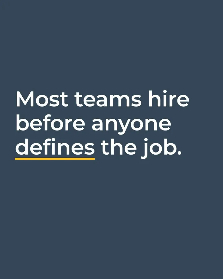 Film poster: Most teams hire before anyone defines the job.