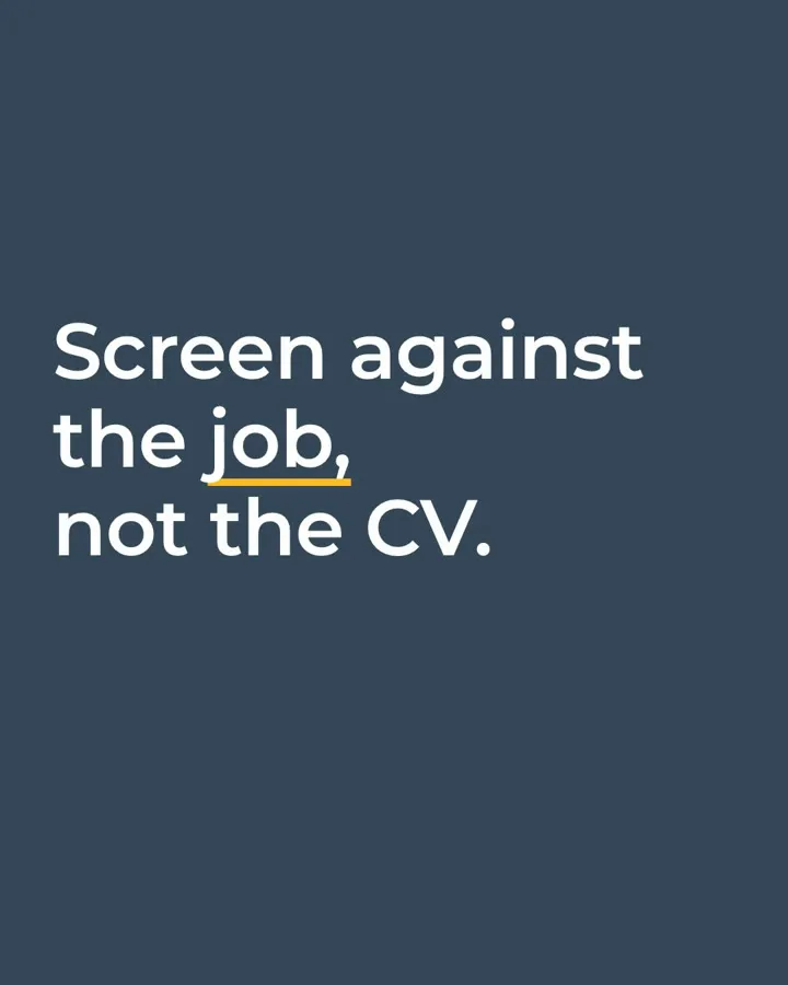 Film poster: Screen against the job, not the CV.