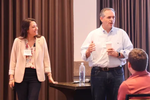 Two HireBest facilitators leading a structured hiring workshop